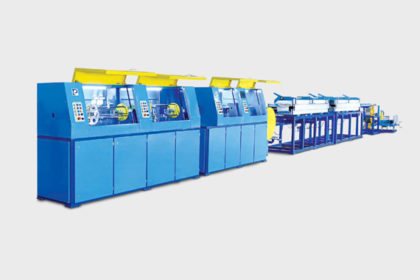 HIGH-SPEED SERVO-CONTROLLED FIBRE GLASS SPINNING AND VARNISIHNIG LINE